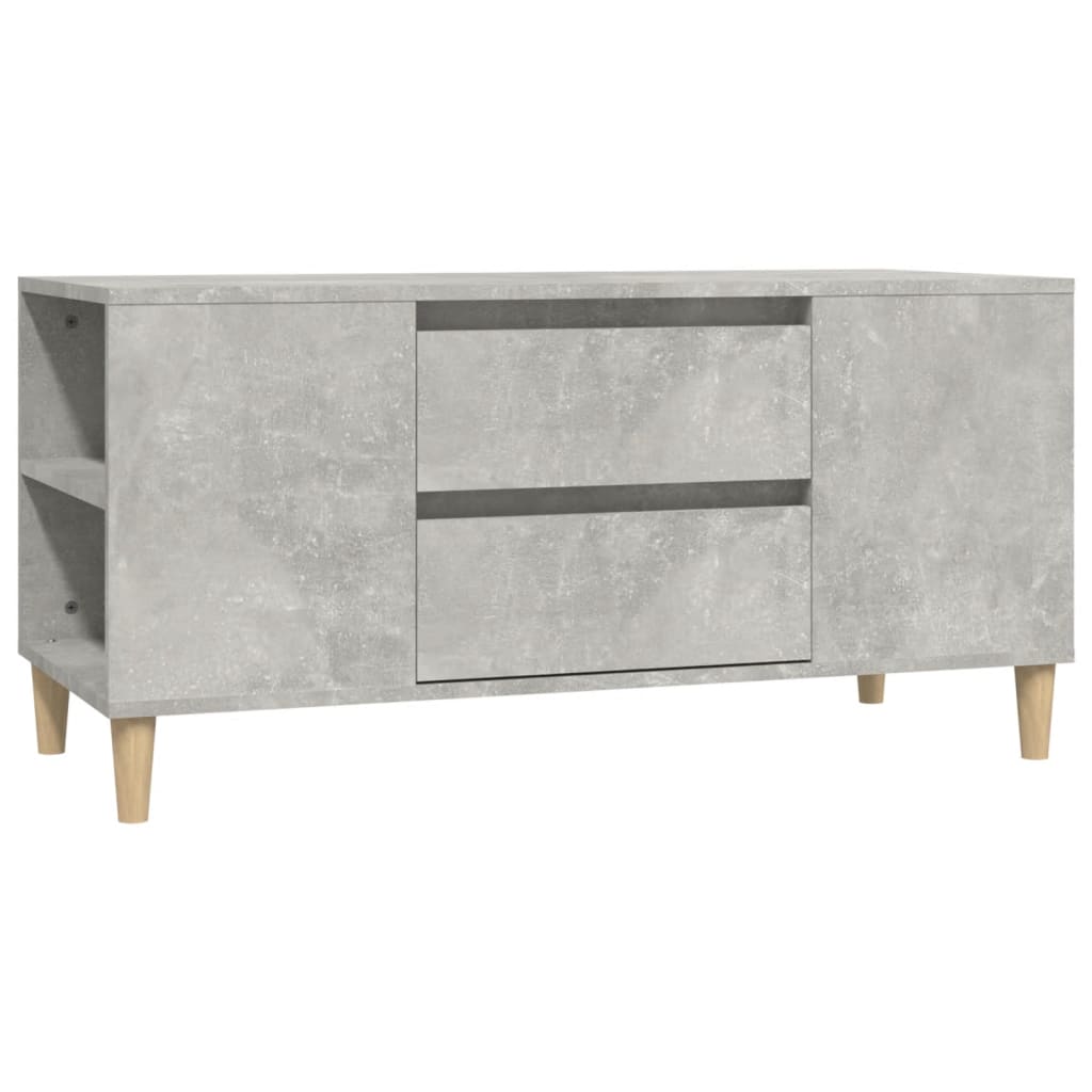 Meuble TV gris béton 102x44,5x50 cm en bois