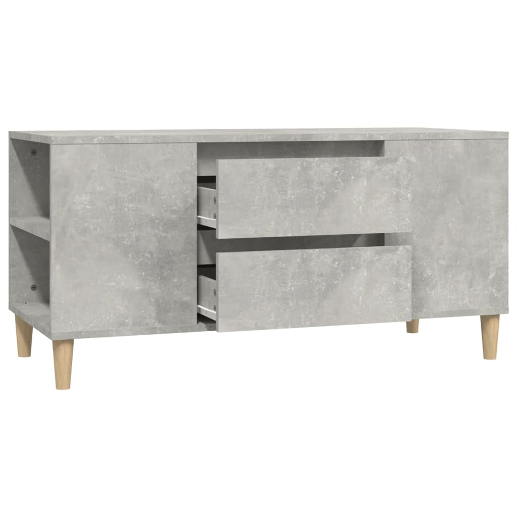 Meuble TV gris béton 102x44,5x50 cm en bois