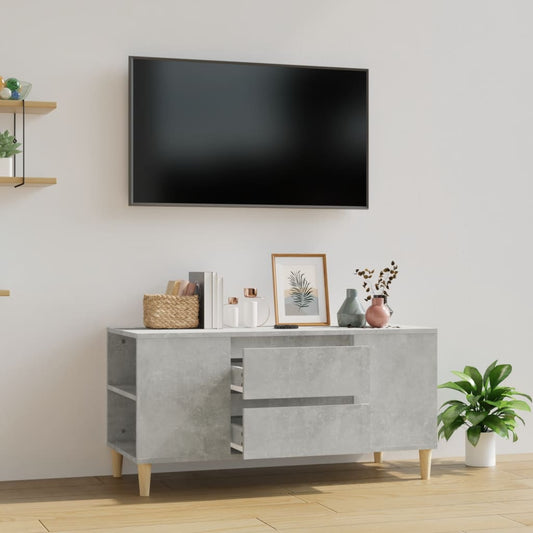 Meuble TV gris béton 102x44,5x50 cm en bois