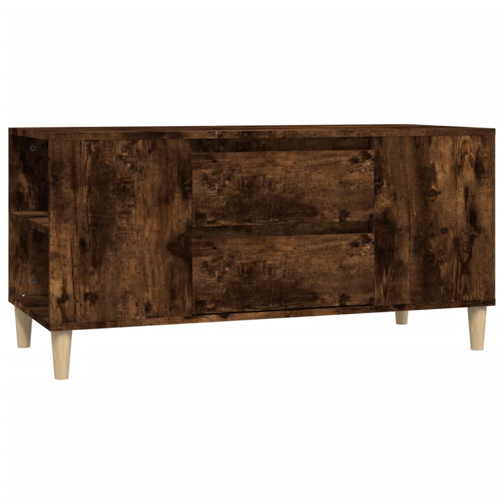 Meuble TV chêne fumé 102x44,5x50 cm matériau bois