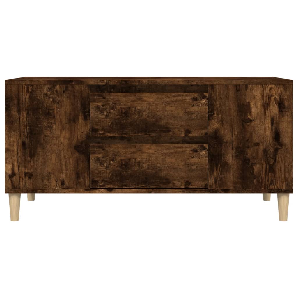 Meuble TV chêne fumé 102x44,5x50 cm matériau bois
