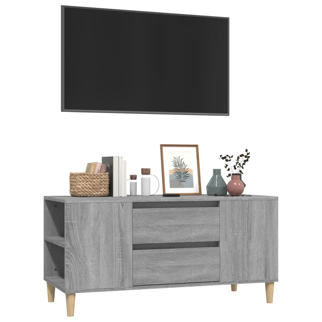 Meuble TV gris Sonoma 102x44,5x50 cm en bois