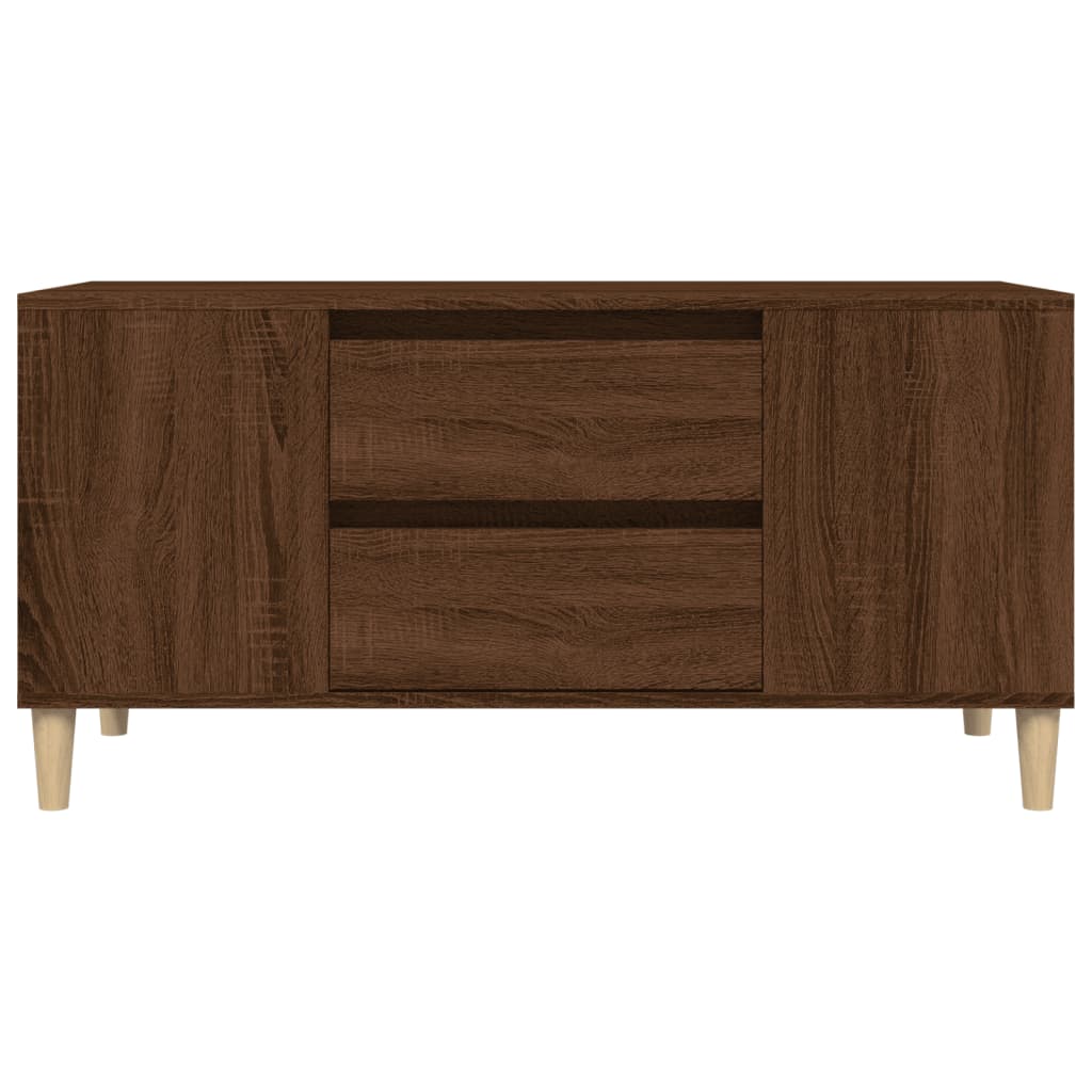 Meuble TV aspect chêne marron 102x44,5x50 cm matériau bois