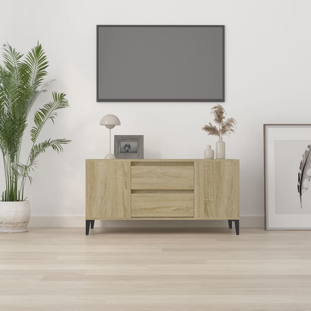 Meuble TV chêne Sonoma 102x44,5x50 cm matériau bois