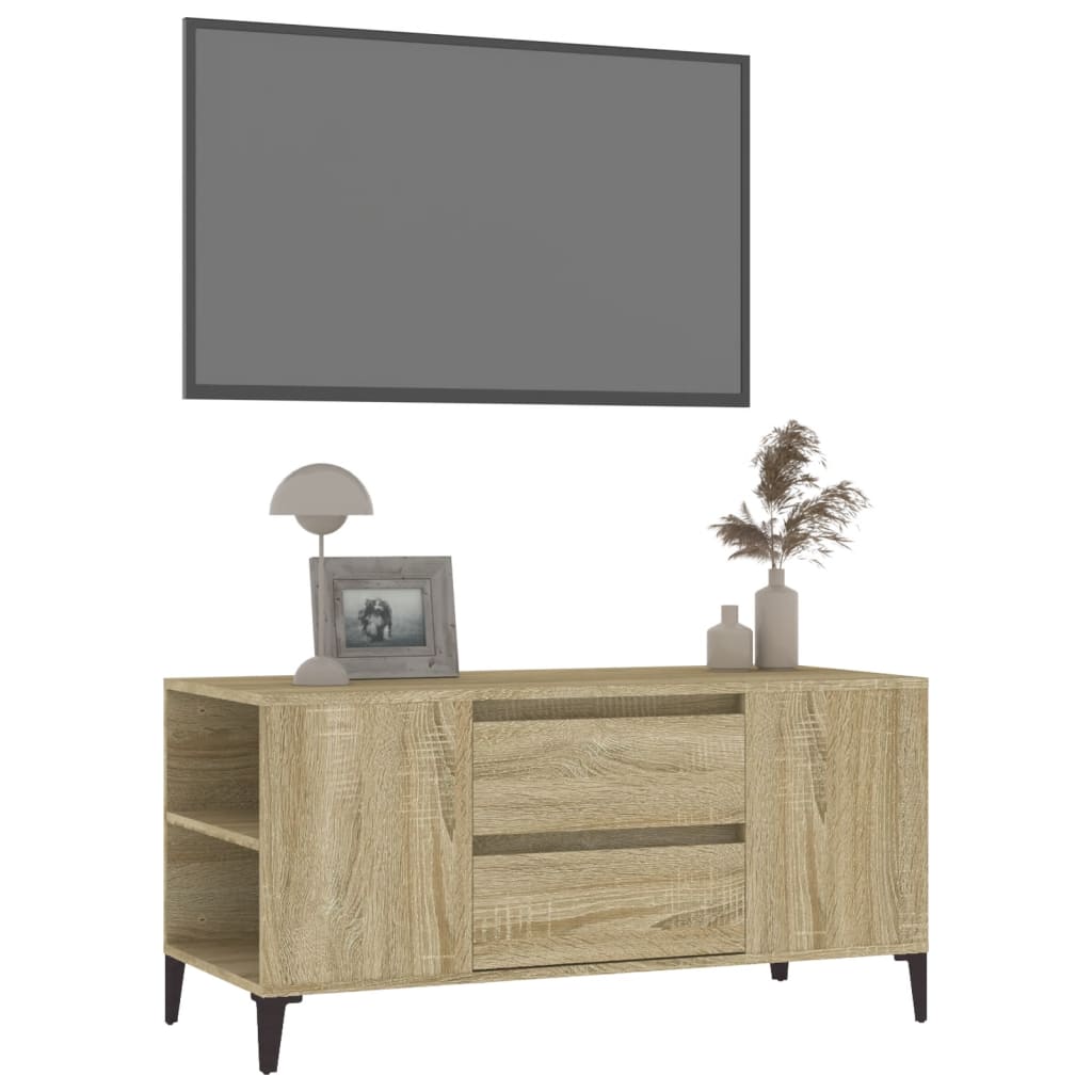 Meuble TV chêne Sonoma 102x44,5x50 cm matériau bois
