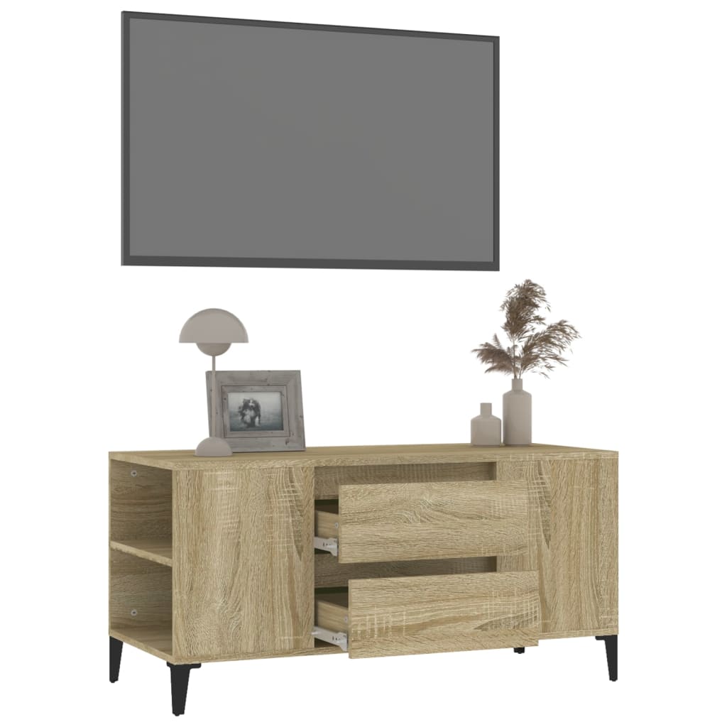 Meuble TV chêne Sonoma 102x44,5x50 cm matériau bois