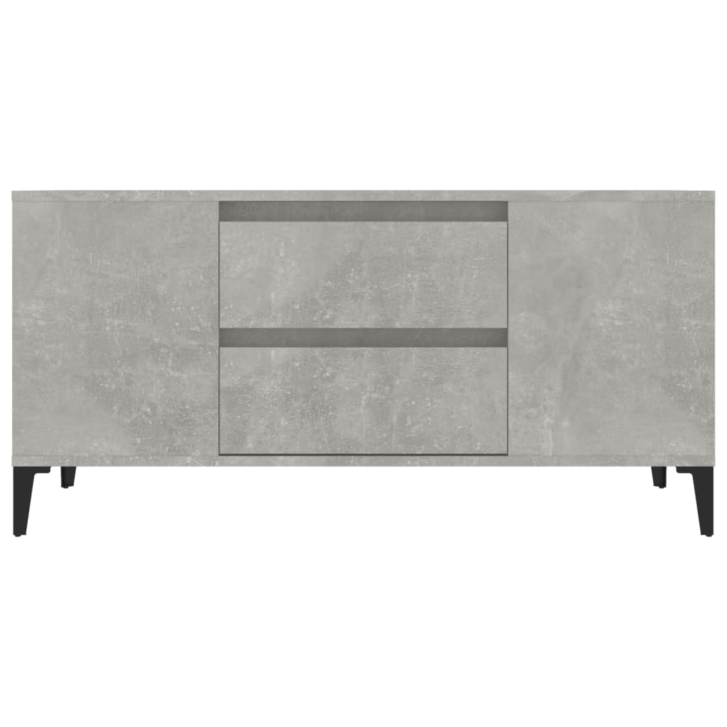 Meuble TV gris béton 102x44,5x50 cm en bois