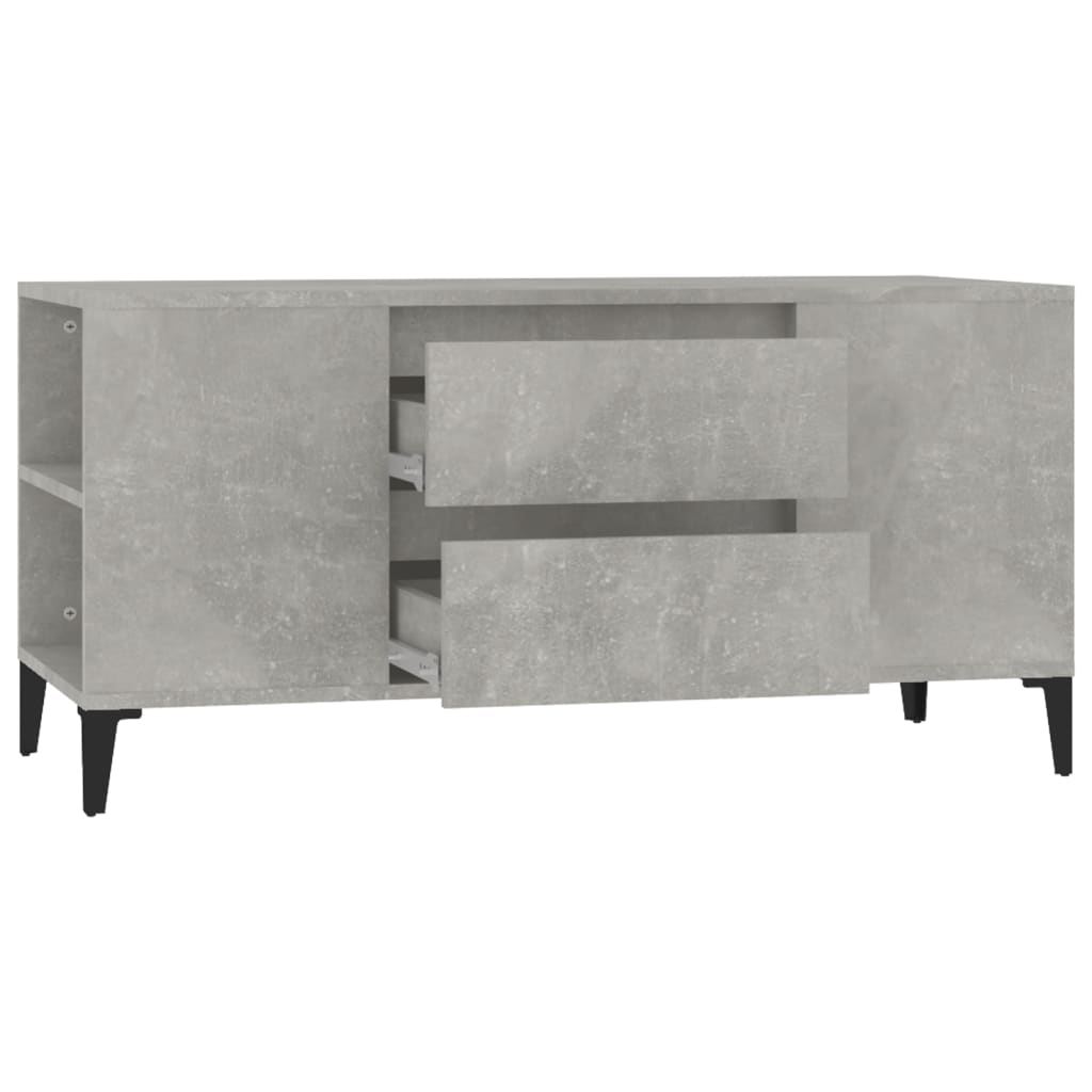 Meuble TV gris béton 102x44,5x50 cm en bois