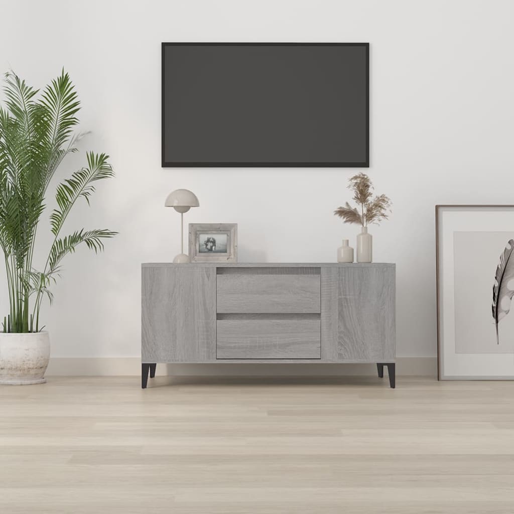 Meuble TV gris Sonoma 102x44,5x50 cm en bois