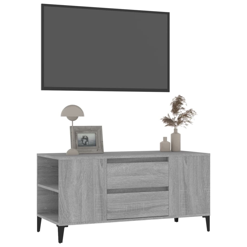 Meuble TV gris Sonoma 102x44,5x50 cm en bois