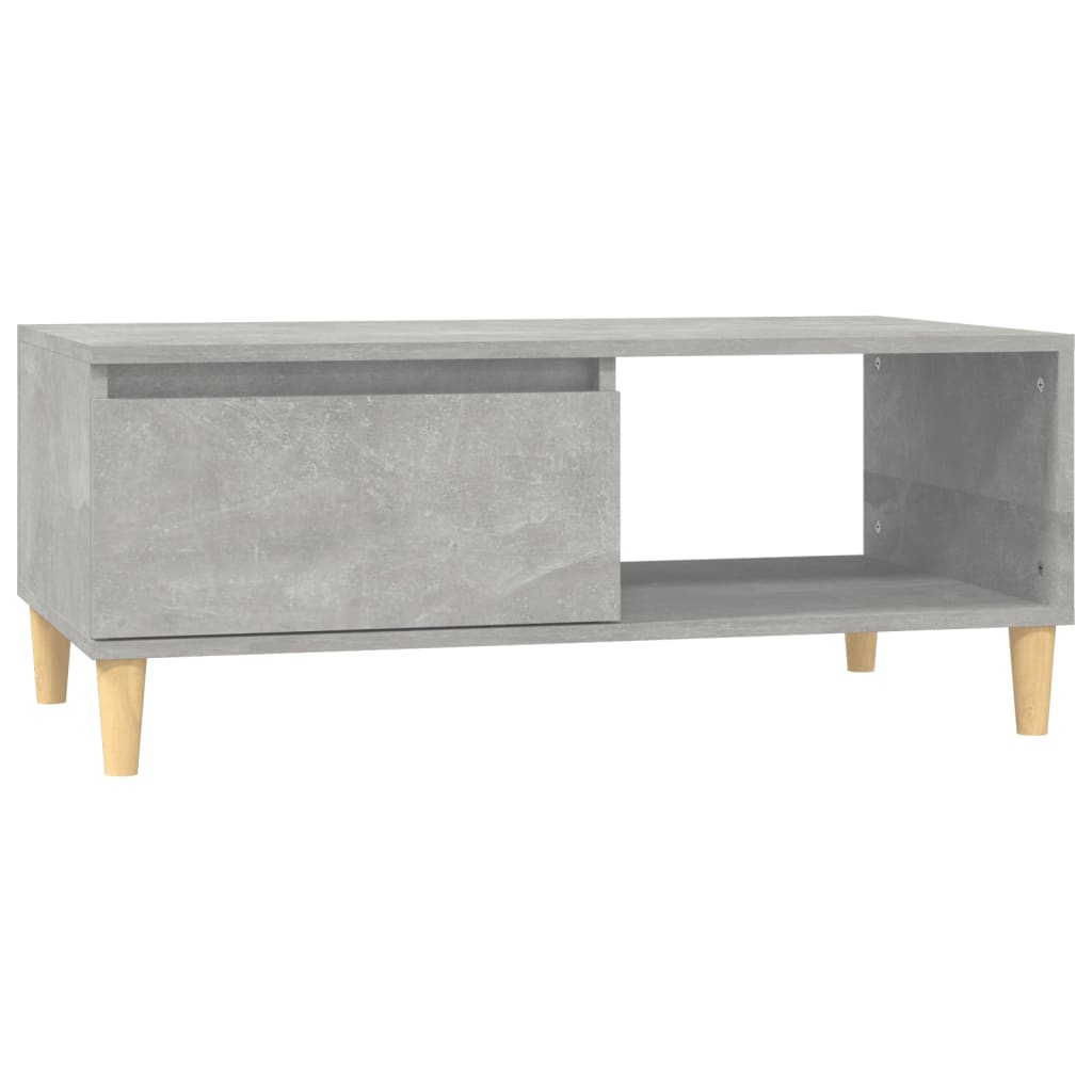 Table basse gris béton 90x50x36,5 cm en bois