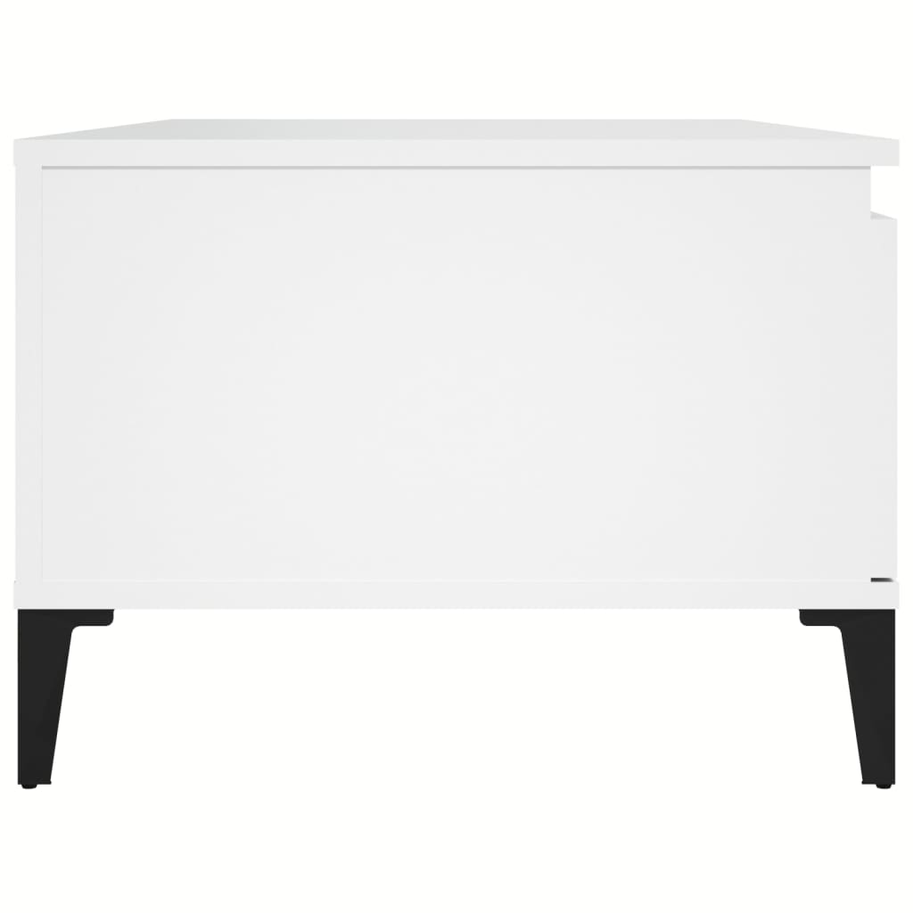 Table basse blanche 90x50x36,5 cm en bois
