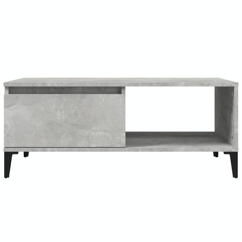 Table basse gris béton 90x50x36,5 cm en bois