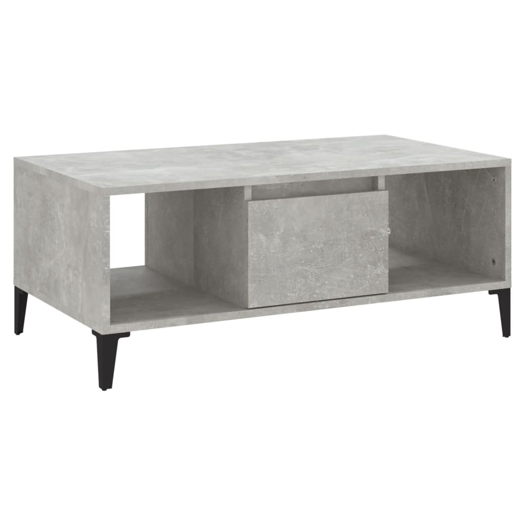 Table basse gris béton 90x50x36,5 cm en bois