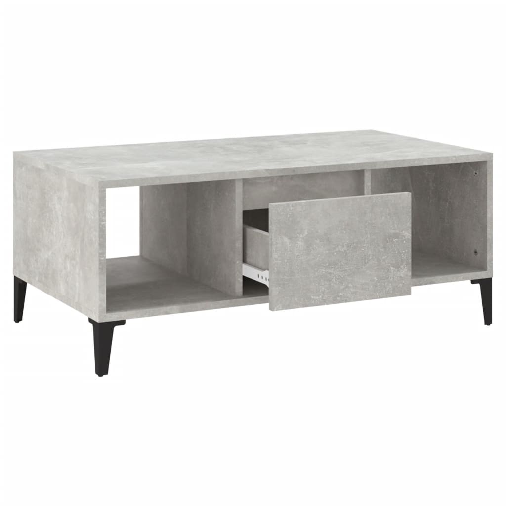 Table basse gris béton 90x50x36,5 cm en bois