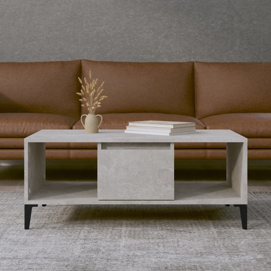 Table basse gris béton 90x50x36,5 cm en bois