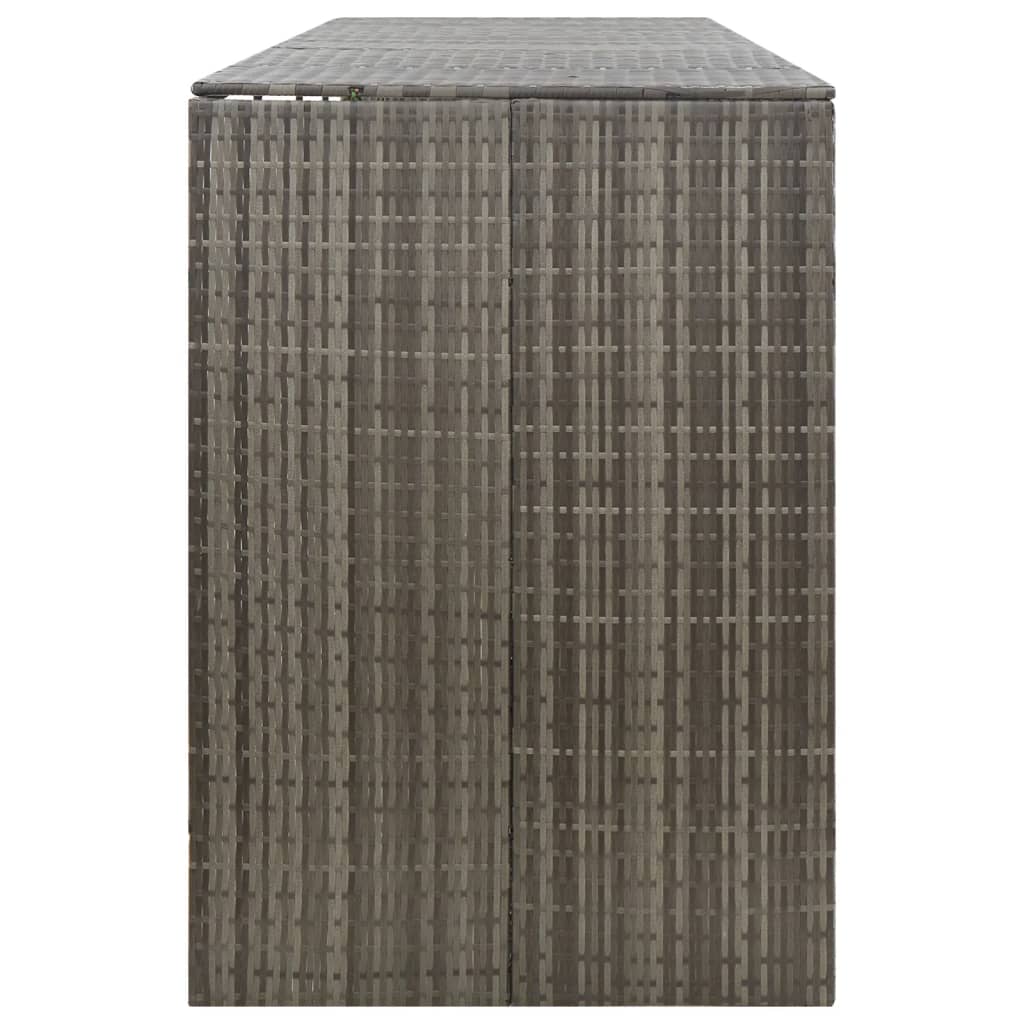 Mülltonnenbox für 4 Tonnen Grau 274x80x117 cm Poly Rattan
