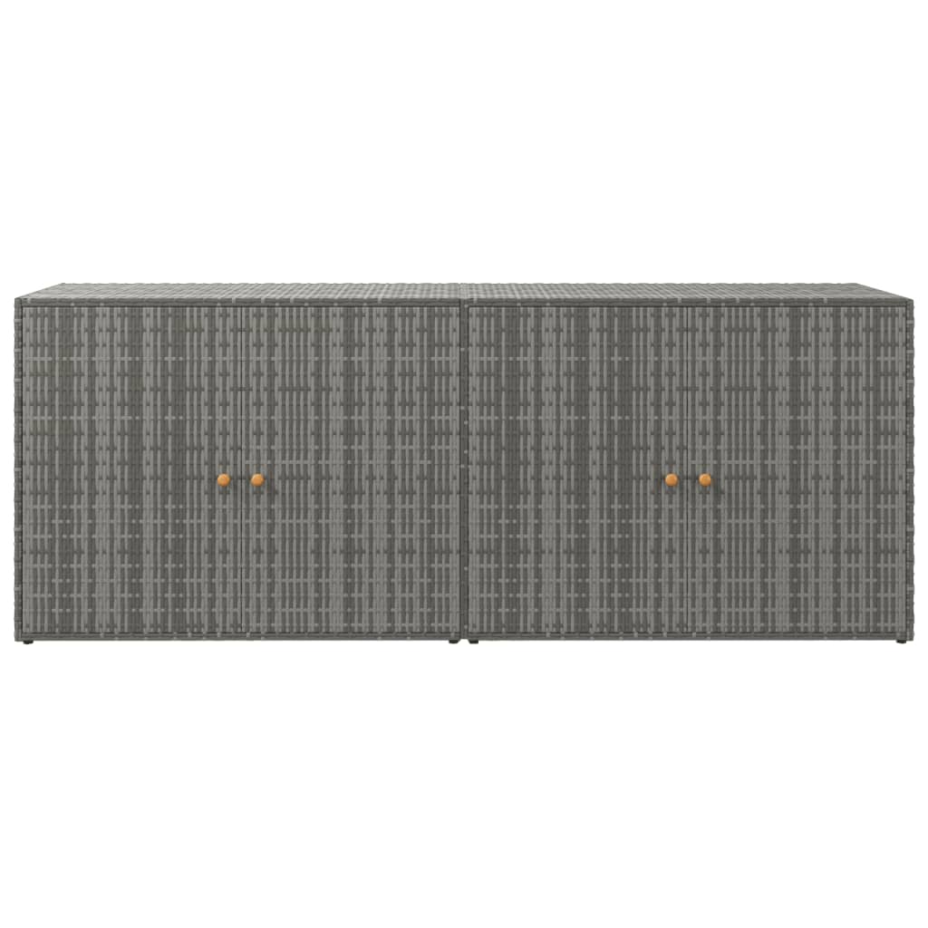 Gartenschrank Grau 198x55,5x80 cm Poly Rattan