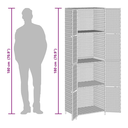 Gartenschrank Grau 59x40x180 cm Poly Rattan