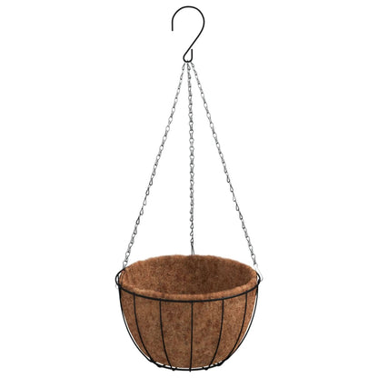 Pflanzampeln 4 Stk. mit Kokoseinlagen Schwarz Ø 40x63 cm Stahl