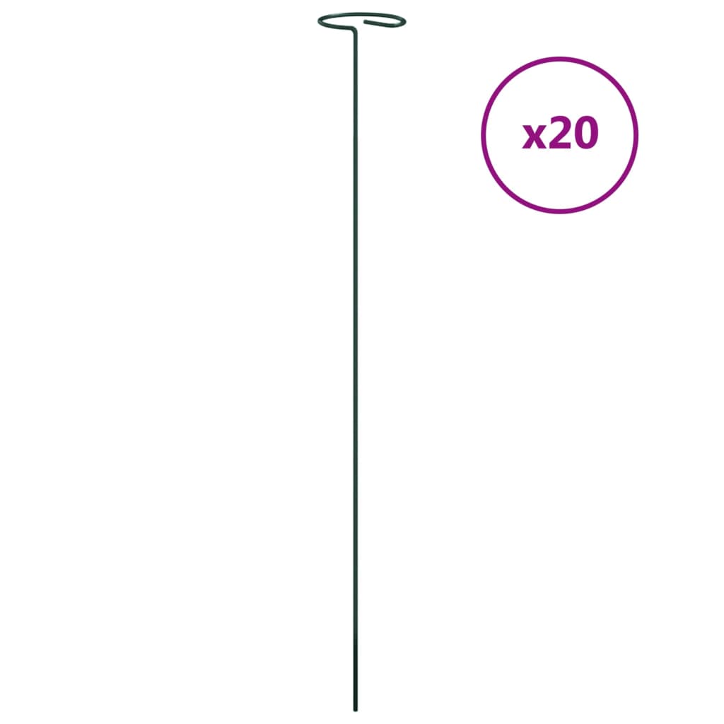 Pflanzenstützen 20 Stk. Dunkelgrün 61 cm Stahl