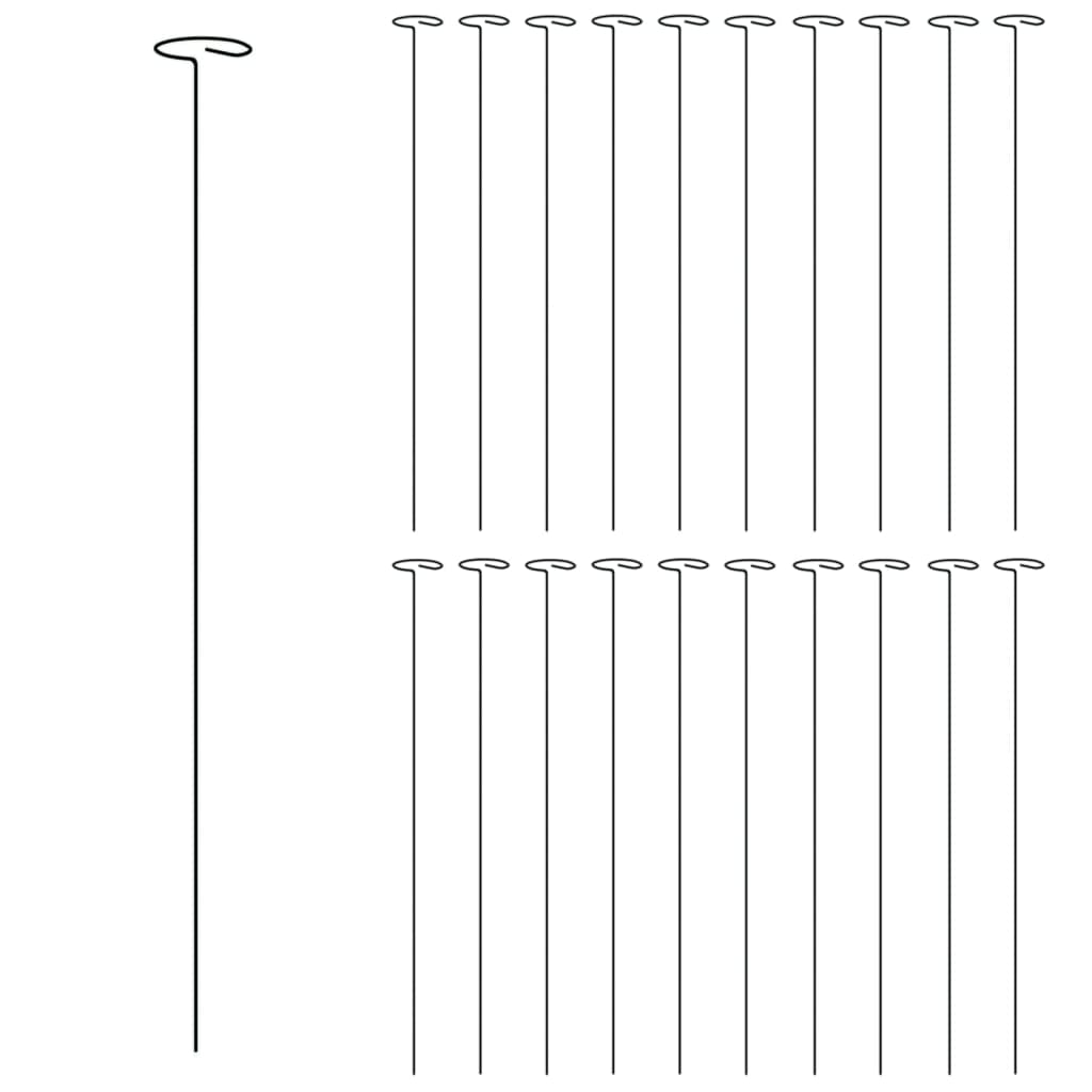 Pflanzenstützen 20 Stk. Dunkelgrün 61 cm Stahl
