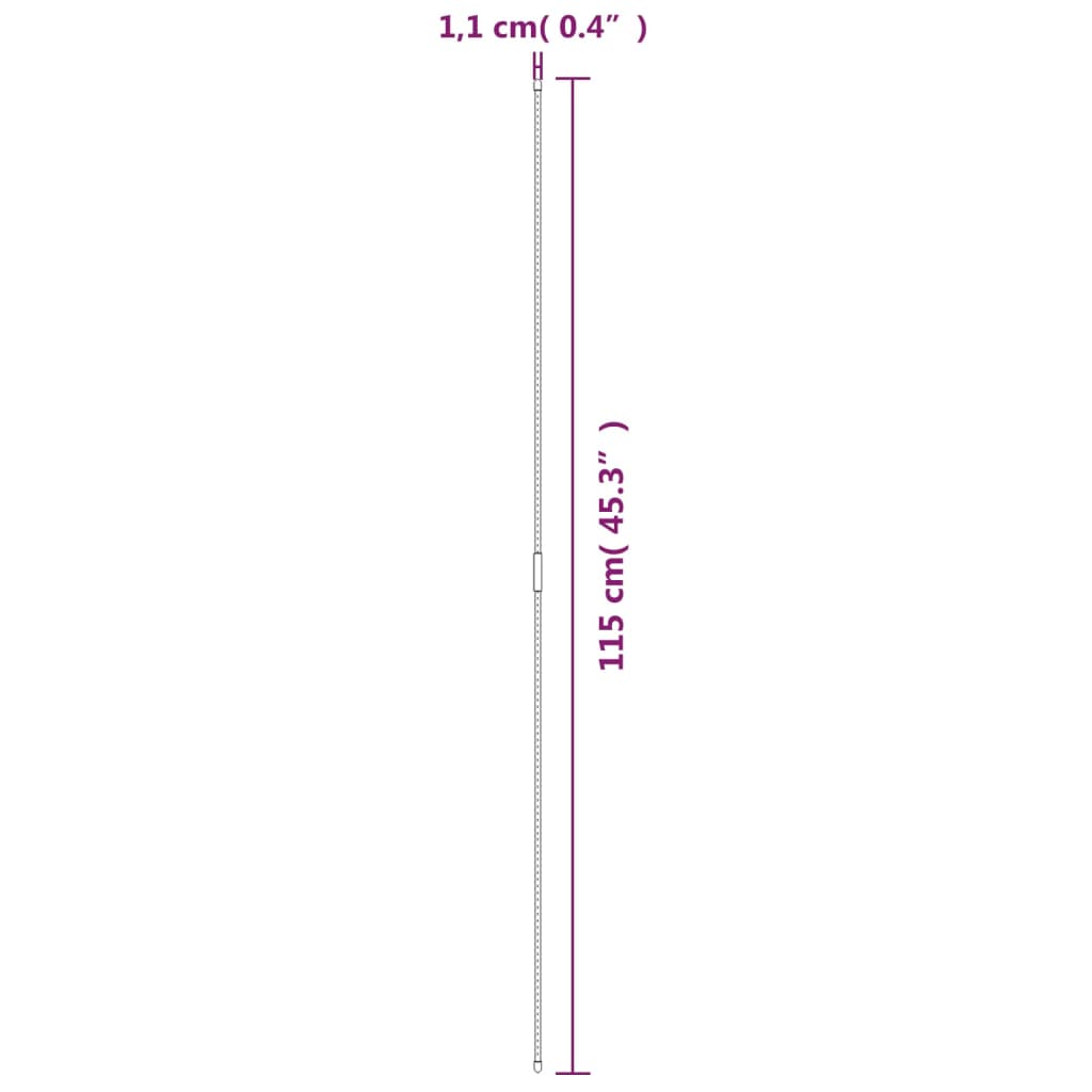 Pflanzenstützen 30 Stk. Grün 115 cm Stahl