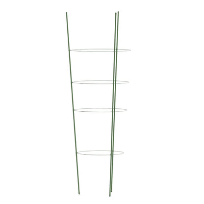 Pflanzenstützen mit 4 Ringen 5 Stk. Grün 90 cm Stahl