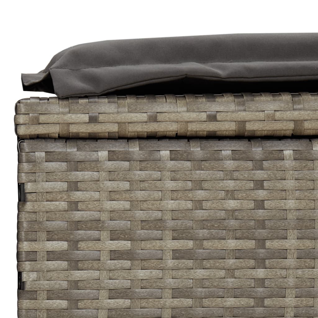 2-person sun lounger with roof grey 211x112x140 poly rattan