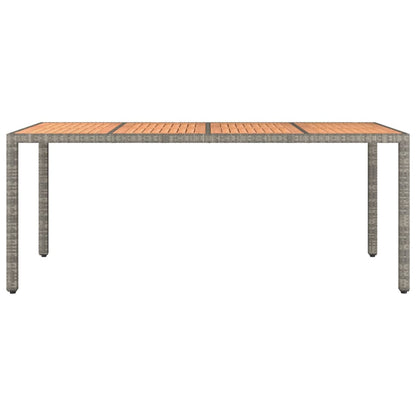 Gartentisch mit Holzplatte Grau Poly Rattan & Massivholz Akazie