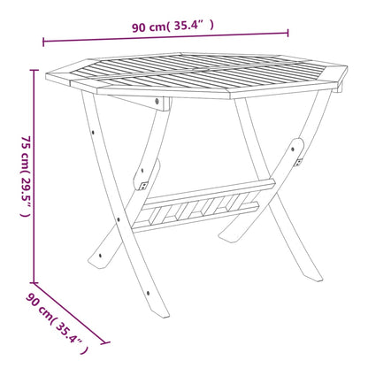 Klappbarer Gartentisch 90x75 cm Massivholz Akazie