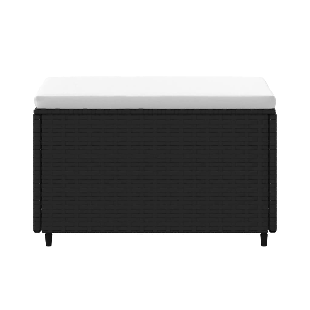 Gartenhocker mit Kissen 2 Stk. Schwarz Poly Rattan