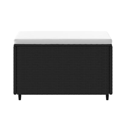 Gartenhocker mit Kissen 2 Stk. Schwarz Poly Rattan