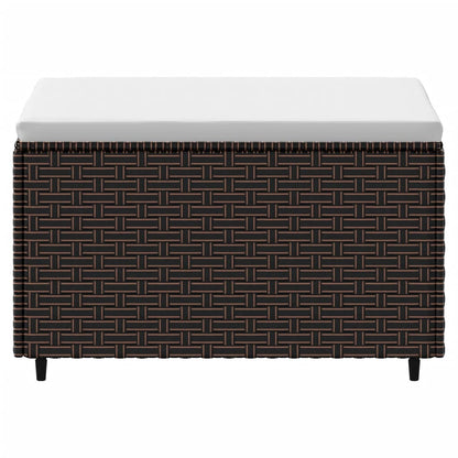 Gartenhocker mit Kissen Braun Poly Rattan