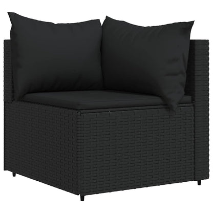 Garten-Ecksofas mit Kissen 2 Stk. Schwarz Poly Rattan