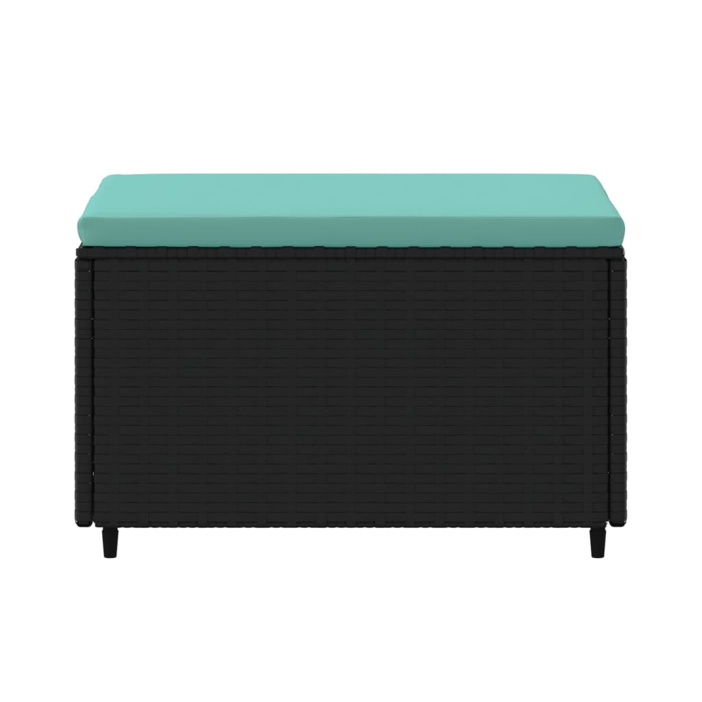 Gartenhocker mit Kissen 2 Stk. Schwarz Poly Rattan