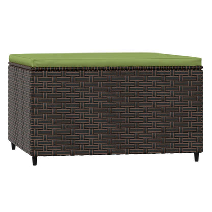 Gartenhocker mit Kissen 2 Stk. Braun Poly Rattan