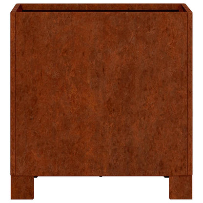 Pflanzkübel mit Beinen 2 Stk. Rostig 30x30x30 cm Cortenstahl