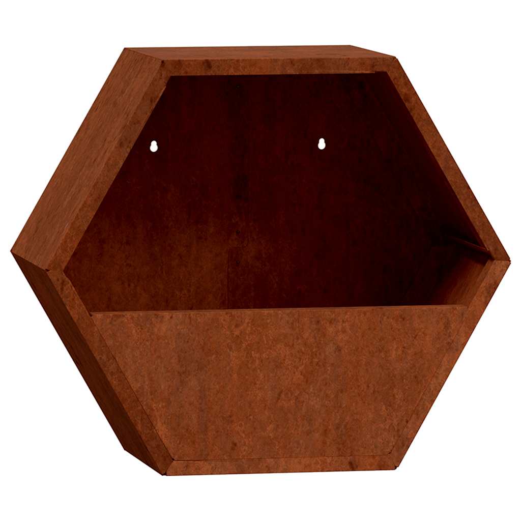 Wand-Pflanzkübel 2 Stk. Rostig Cortenstahl 46x10x40 cm