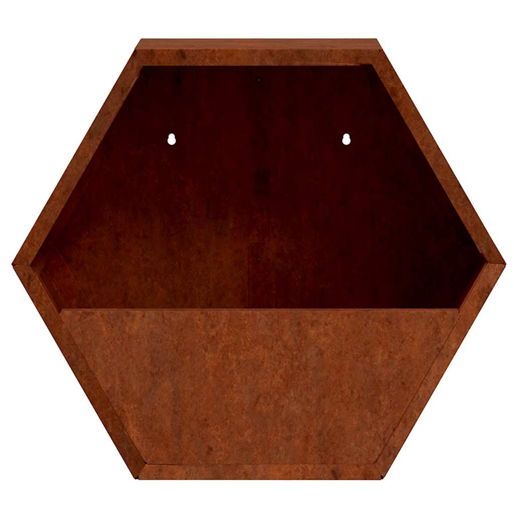 Wand-Pflanzkübel 2 Stk. Rostig Cortenstahl 46x10x40 cm
