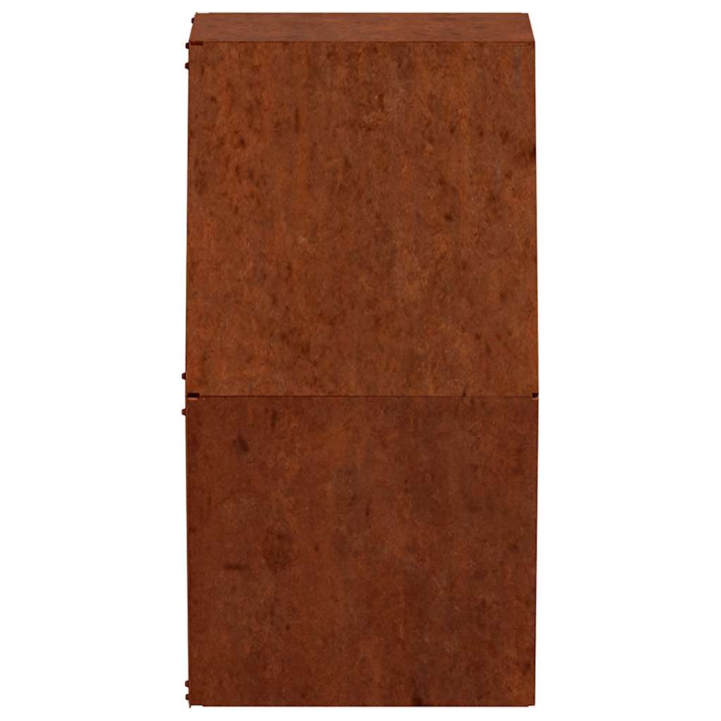 Wand-Pflanzkübel 2 Stk. Rostig Cortenstahl 46x10x40 cm