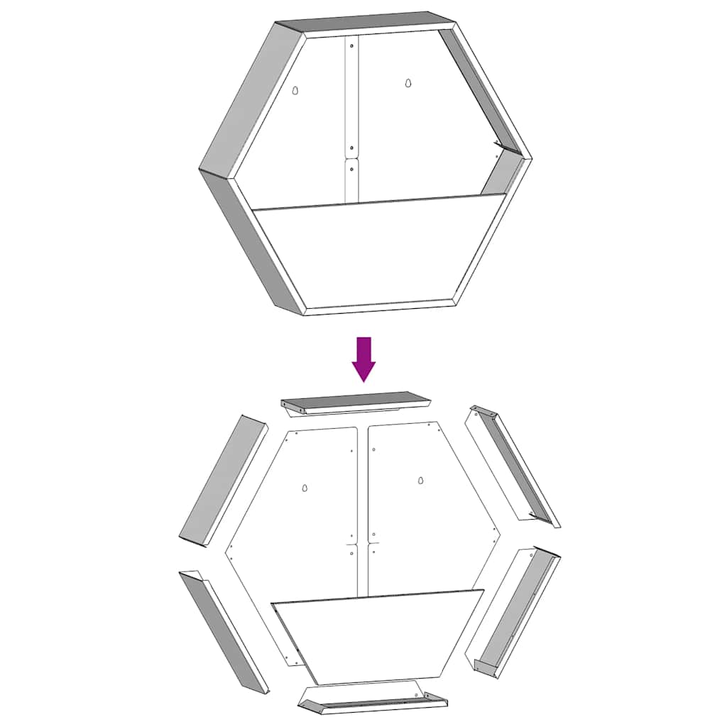 Wand-Pflanzkübel 2 Stk. Rostig Cortenstahl 46x10x40 cm