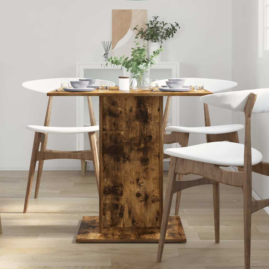 Table à manger chêne fumé 80x80x75 cm en bois