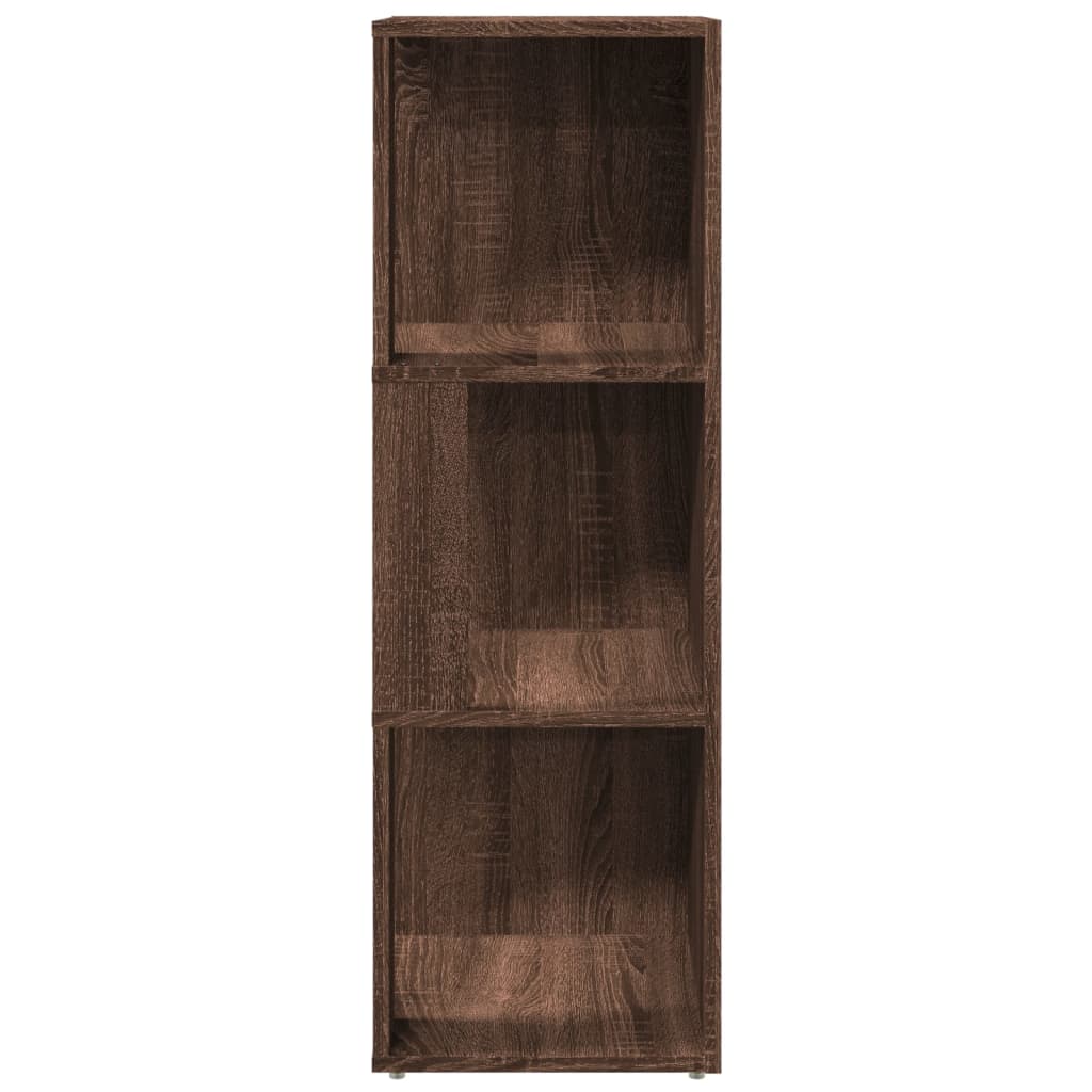 Étagère d'angle aspect chêne marron 33x33x100 cm en bois