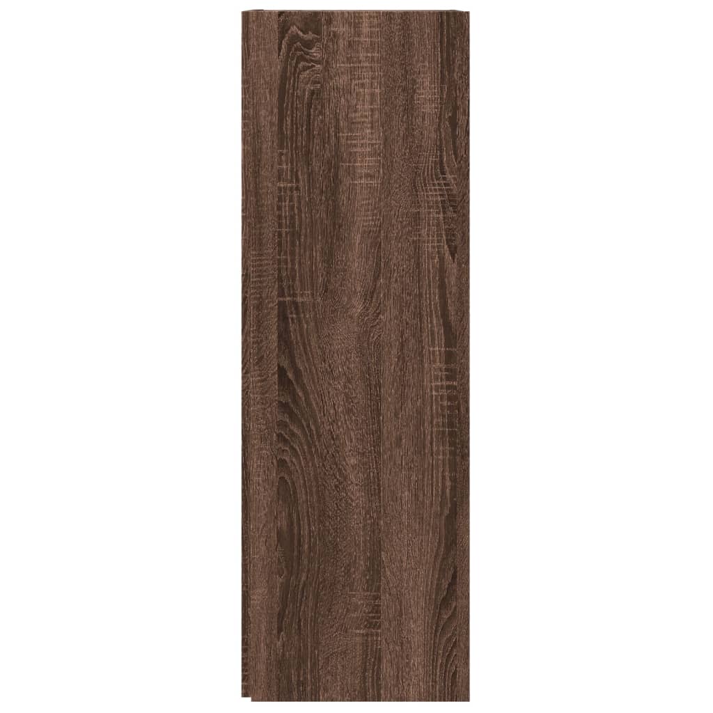 Étagère d'angle aspect chêne marron 33x33x100 cm en bois
