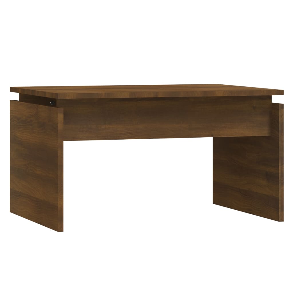 Table basse aspect chêne marron 68x50x38 cm matériau bois