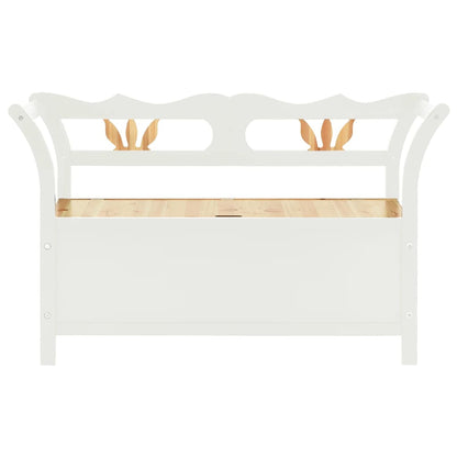 Sitzbank Weiß 107x45x75,5 cm Massivholz Tanne