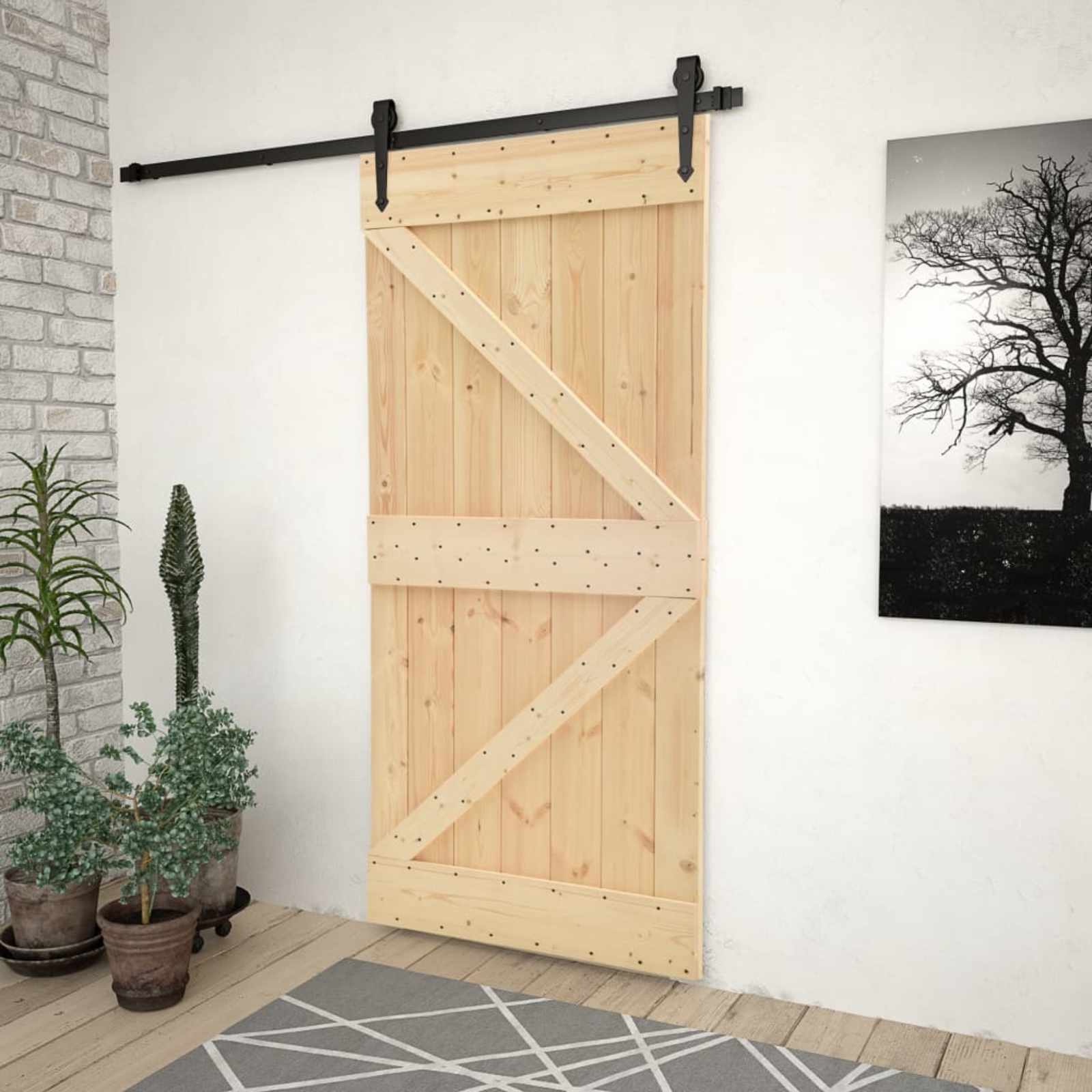 Tür NARVIK Natur 80 x 210 cm Massivkiefer