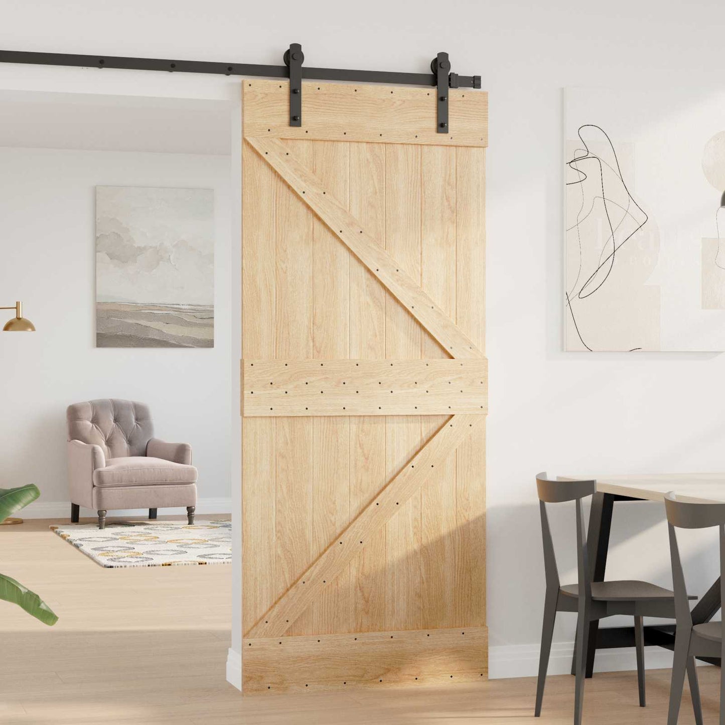 Tür NARVIK Natur 90 x 210 cm Massivkiefer