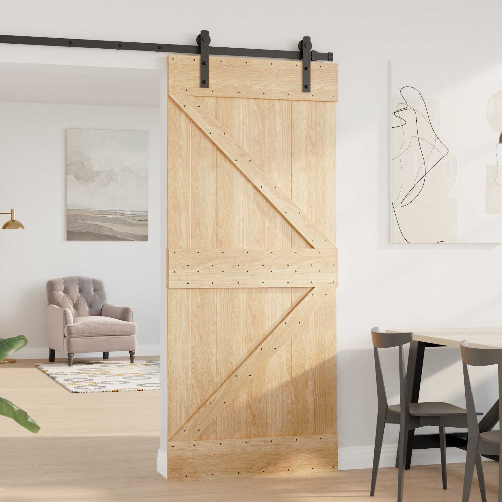 Tür NARVIK Natur 90 x 210 cm Massivkiefer